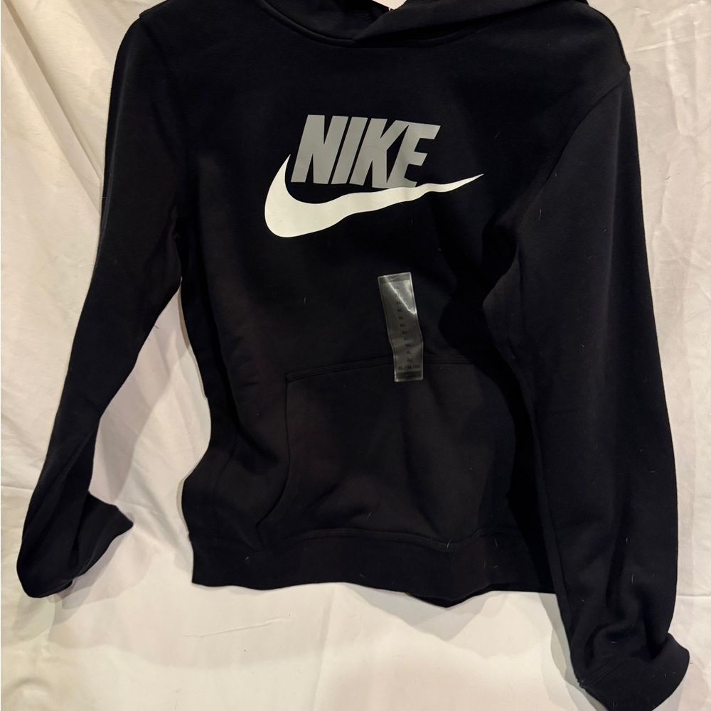 Nike Black Hoodie with White Logo